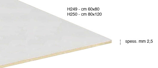 Wood pulp smooth white cardboard 80x120 cm, 2,5 mm thick