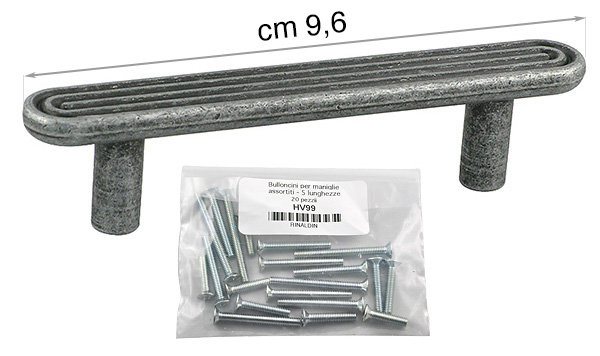 Pair of handles for trays with set of bolts, mm 96