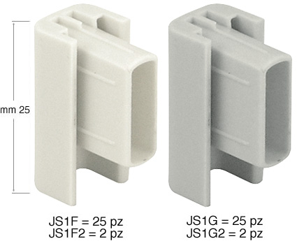 End cap for JS1 rail, white - Pack 2 pieces