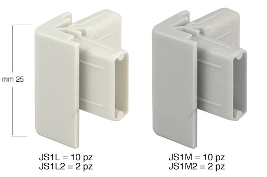 Corner connector for JS1 rail, white - Pack 2 pcs