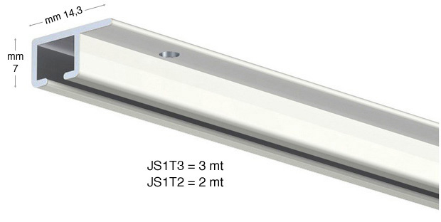 Top Rail, white, aluminum, 3 metres