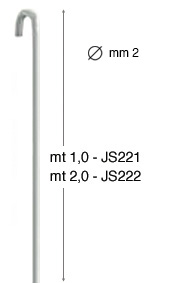 Rod 2 mm diameter, in steel, white - 1 metre