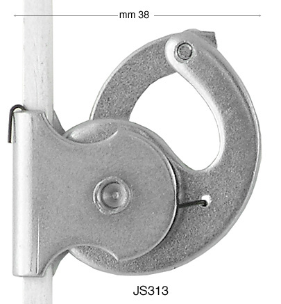 Hook, nickel, anti-theft, for vertical rod