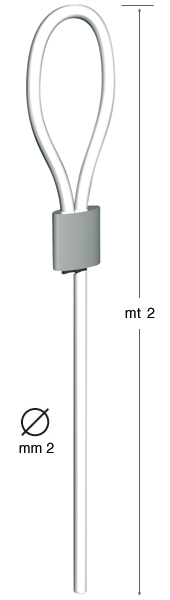 Perlon wire plus loop, Ø 2 mm - 2 metres