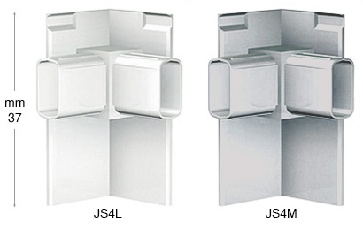 Corner connector for JS4 rail, grey - Pack 10 pcs