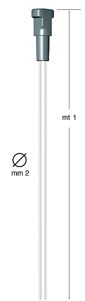 Perlon wire plus Twister-nipple, Ø 2 mm - 1 metre