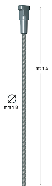 Iron wire plus Twister-nipple, Ø 1.8 mm - 1,5 metres