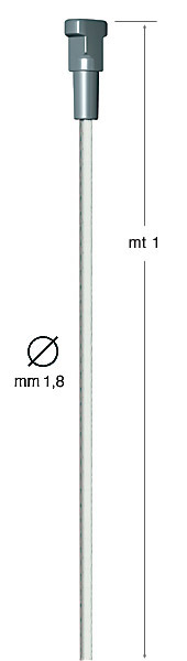 Metal vertical rod, white, with Twister-nipple - 1 metre