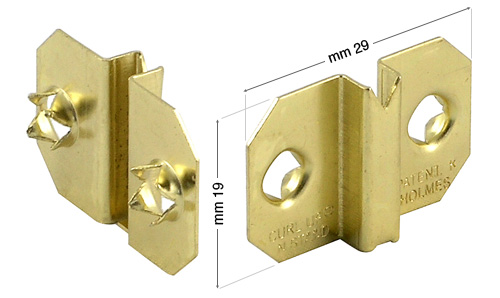 Fixed Brackets with 2 holes for Curl Up, Brass - 2000 pcs