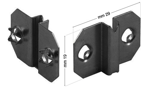 Fixed Brackets with 2 holes for Curl Up, Black - 2000 pcs