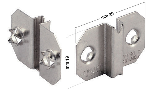 Fixed Brackets with 2 holes for Curl Up, Nickel - 100 pcs