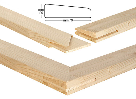Stretcher bars, wood, 70x20 mm, length 200 cm