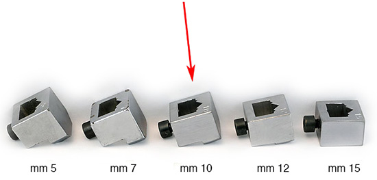 Head for 10 mm wedges, for Minigraf 3 e 44