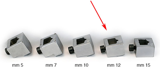 Head for 12 mm wedges, for Minigraf 3 e 44