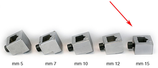 Head for 15 mm wedges, for Minigraf 3 e 44
