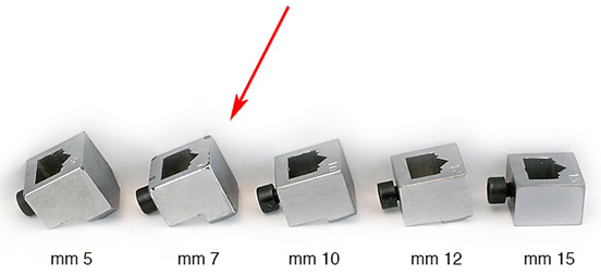 Head for   7 mm wedges, for Minigraf 3 e 44