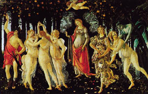Poster on bars: Botticelli: La Primavera 142x98 cm