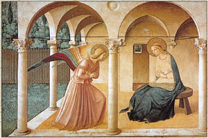 Poster on bars: B.Angelico: Annunciaz.140x98 cm
