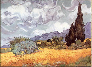 Poster on bars: Van Gogh: Campo di grano,120x90 cm
