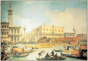 Poster on bars: Canaletto: Il Bucintoro, 125x88 cm
