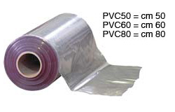 Clear PVC shrink film, 500 mm wide