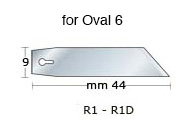 Blades for Keencut Oval 6, for 90° cutting - Pack 50 blades