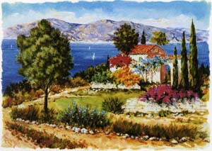 Print: Lizzi: Veduta sul lago - cm 70x50