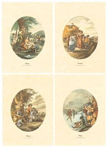 Set of 4 prints: Traditional Seasons - cm 18x24