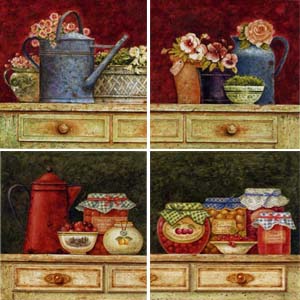 Set of 4 prints: Cassetti - cm 30x30