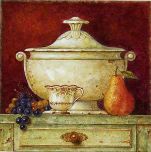Print: Pot with fruit - cm 18x18