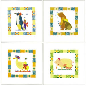 Set of 3 prints: Baby Animals - cm 30x30