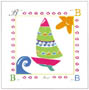 Print: Serie Baby Alphabet: Barca - cm 30x30