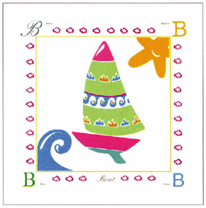 Print: Serie Baby Alphabet: Barca - cm 30x30