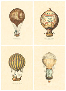 Set of 4 prints: Baloons - cm 18x24