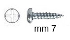 Screws, galvanized iron, cyl. head, mm 2,9x7 - Pack 1000 pcs