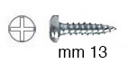 Screws, galvanized iron, cyl. head, mm 2,9x13 - Pack 2000 pcs