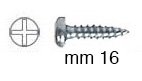 Screws, galvanized iron, cyl. head, mm 2,9x16 - Pack 1000 pcs
