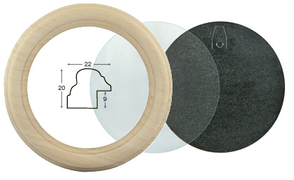 Round frames, plain, complete - diameter cm 12