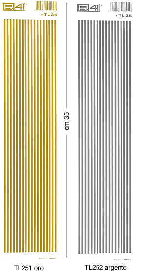 Transfer rub-downs, cm 9x35, Silver