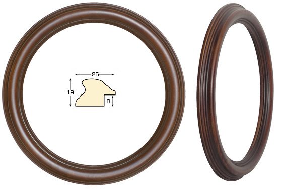 Round frames, antique walnut - diameter 24 cm