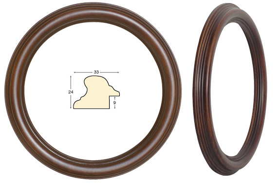 Round frames, antique walnut - diameter 30 cm