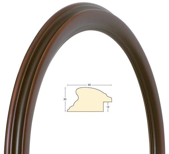 Round frames, antique walnut - diameter 50 cm