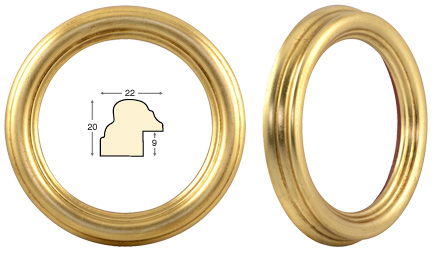Round frames, gold - diameter 12 cm