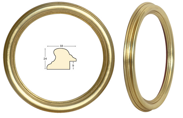 Round frames, gold - diameter 30 cm