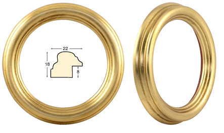 Round frames, gold - diameter 10 cm