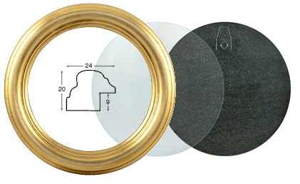 Round frames, gold, complete - diameter 16 cm