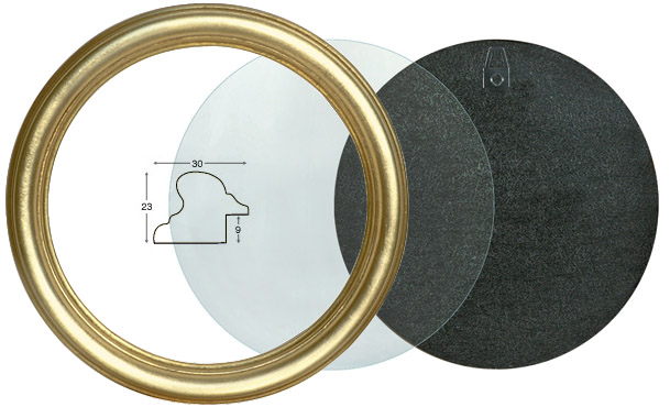 Round frames, gold, complete - diameter 20 cm