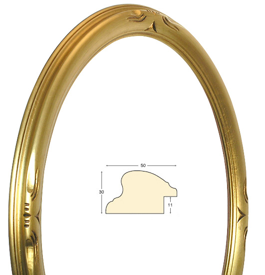 Oval frames, gilded decorated - 40x50 cm