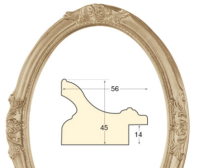 Oval frames, decorated, plain - 30x40 cm