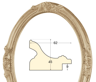 Oval frames, decorated, plain - 40x50 cm
